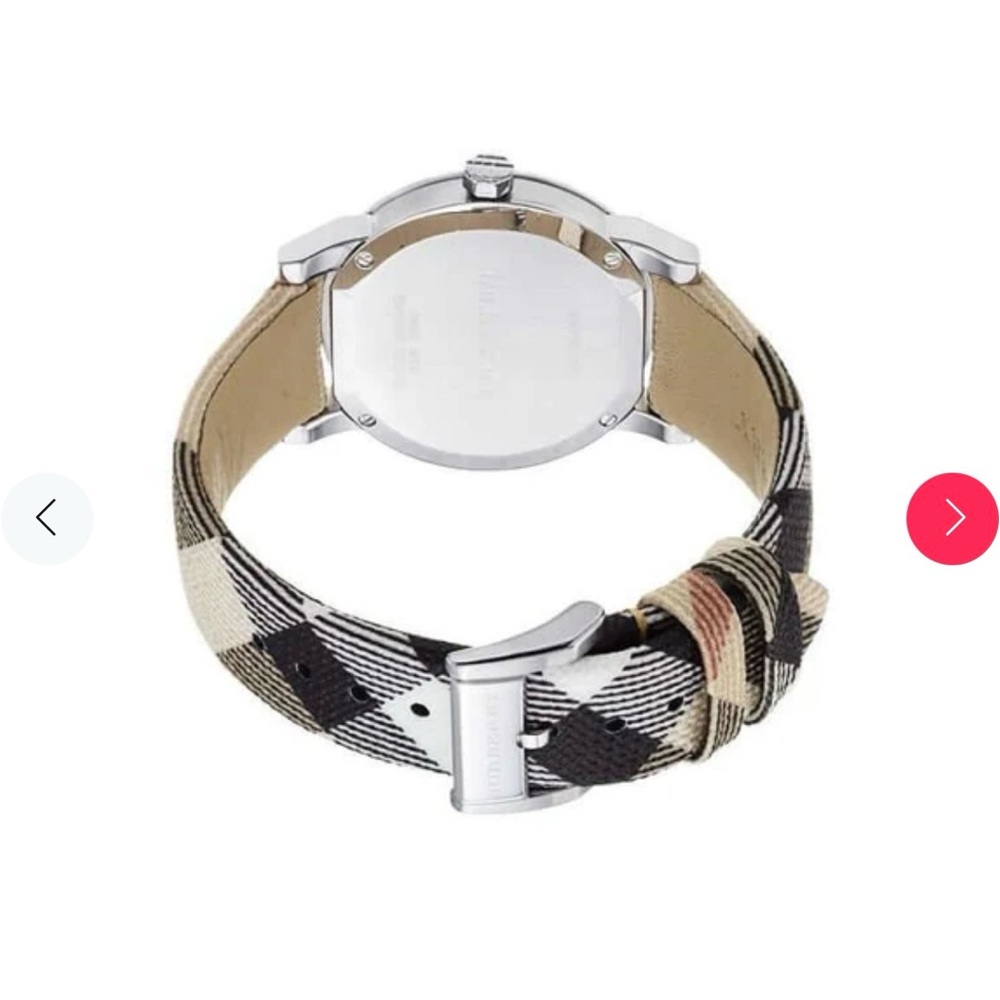 Burberry Pink and Black Checkered Watch with Silver Dial - Picture 9 of 9